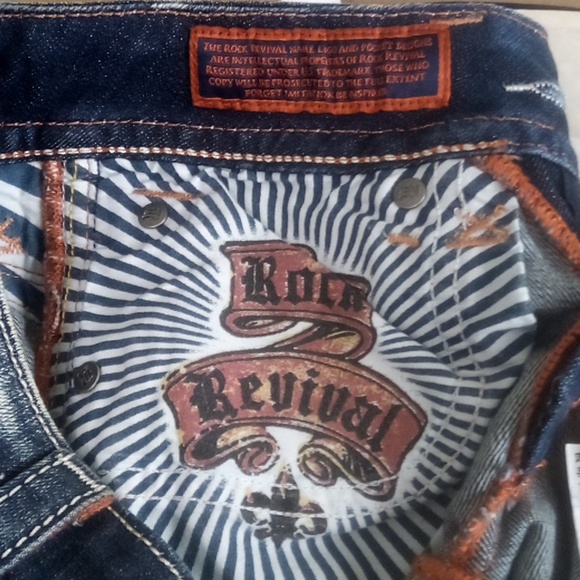 Rock Revival Women's 26 Gwen Bootcut Flap Pockets Shimmer Distressed NWOT - Picture 8 of 13